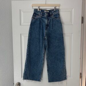 Levi’s ribcage pleated crop denim size 25